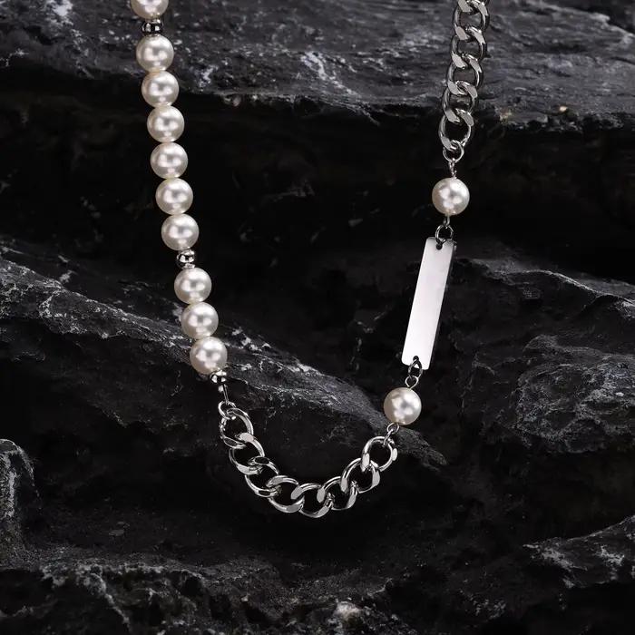 Collier à maillons gourmette Hip Hop pour hommes et garçons
