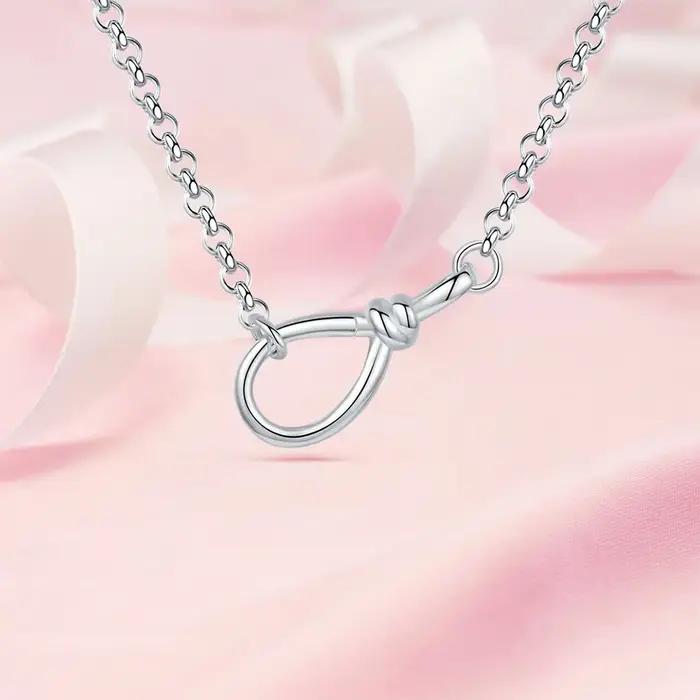 Collier en argent sterling 925 avec pendentif amour infini cadeau pour femme occasions spéciales anniversaire mariage minimaliste élégant