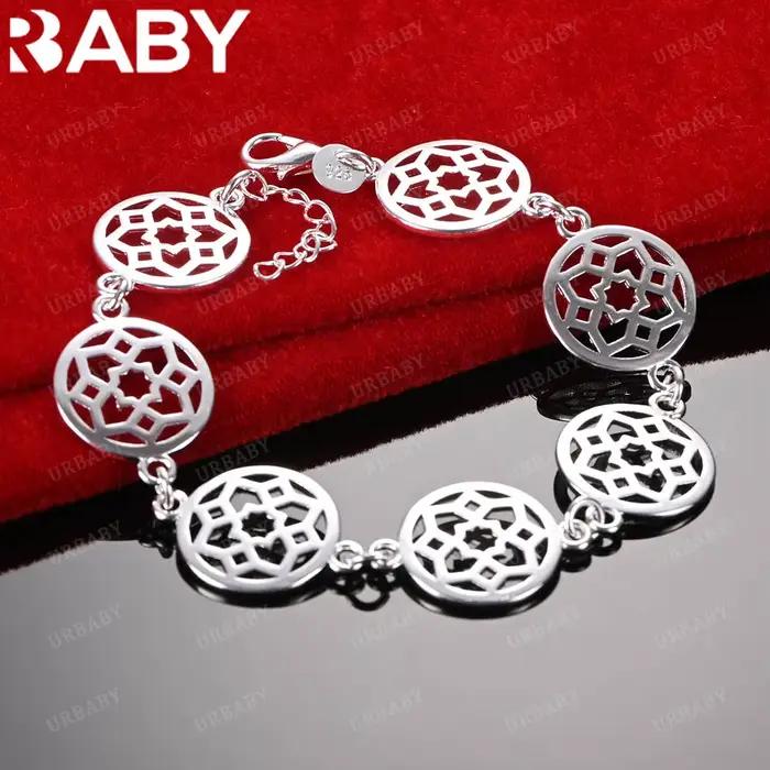 URBABY – Bracelet Design en argent Sterling 925 pour femmes et hommes, bijoux à la mode, breloque Grace Noble, accessoires de mariage