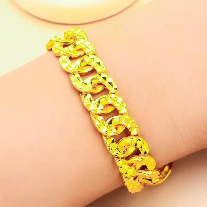 Bracelet en or véritable 24 carats pur 9999