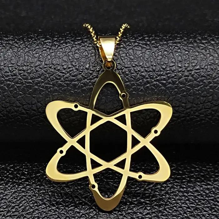 Carbon Atom physique chimie pendentif collier pour femmes hommes en acier inoxydable Science chimique chaîne bijoux Collares N612S02