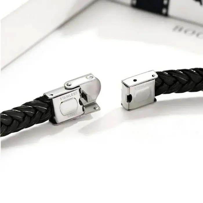 Bracelet en cuir gravé personnalisé pour homme