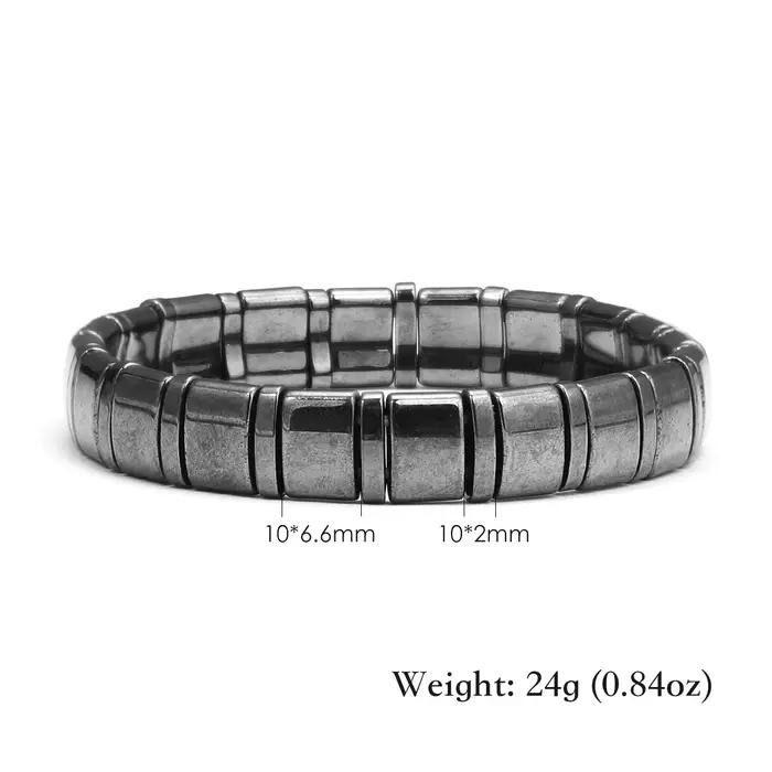 Bracelet en hématite en pierre d'énergie pour hommes, instructeur de Yoga et de Fitness, bijoux pour