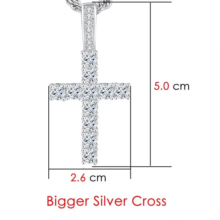 Hip Hop – collier avec pendentif en croix glacée pour hommes et femmes