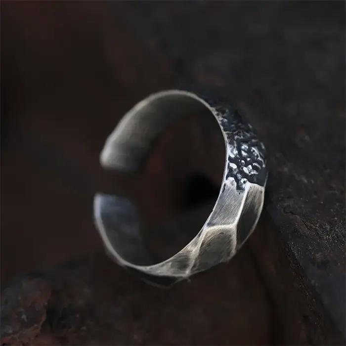Bague Vintage à motif de pierres fragmentées pour hommes
