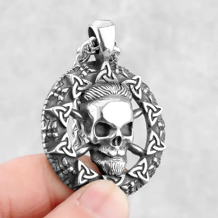 Collier de crâne de roche de rue gothique pour hommes