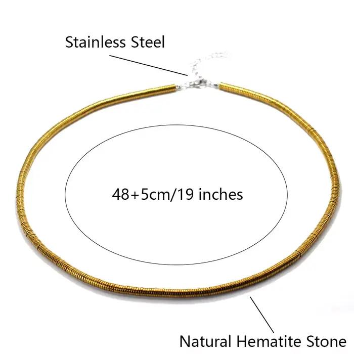 Collier de perles en pierre d'hématite exquise pour hommes
