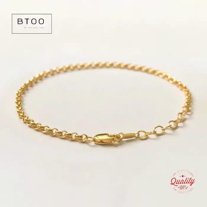 Bracelet chaîne Rolo Gold Filled en or 14 carats maillons élégants pour femme 16 cm bijoux de qualité durable