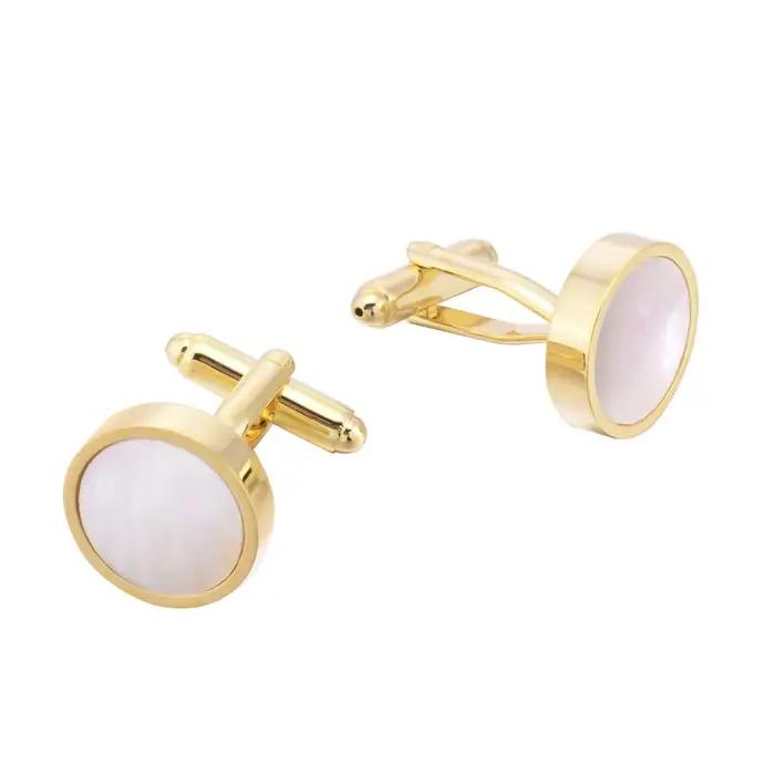 Boutons de Manchette Élégants en Or et Perles Simulées pour Hommes Occasions Formelles Mariage Affaires