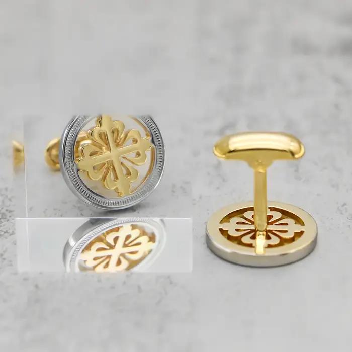 Boutons de manchette de luxe en forme de fleur d'iris