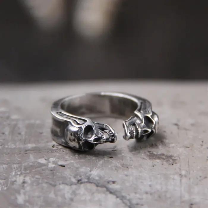 Bague fantôme Double crâne