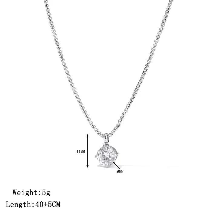 Collier en acier inoxydable avec pendentif géométrique incrusté de cristal doré/argent pour femmes occasions spéciales