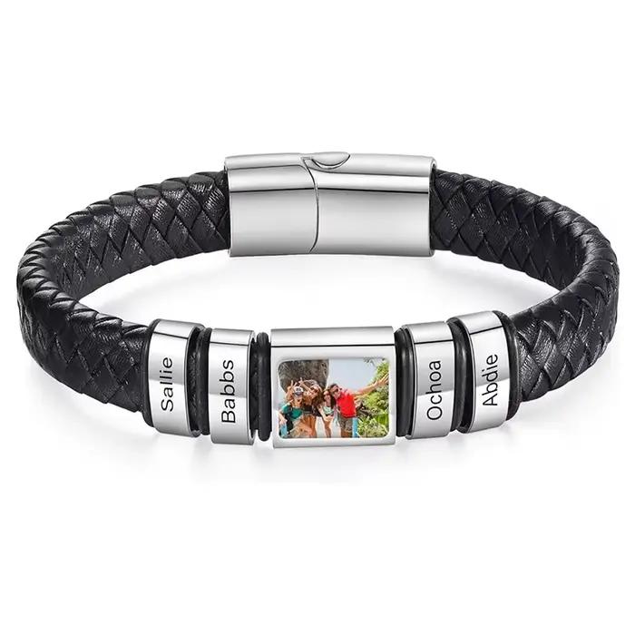 Bracelet photo personnalisé pour hommes