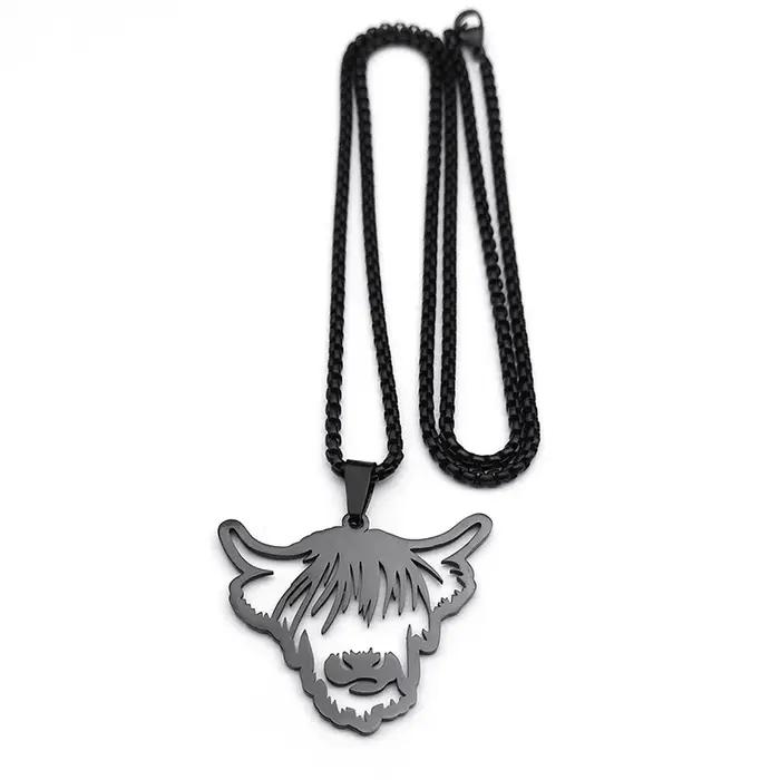 Collier Tête de Vache en Acier Inoxydable pour Homme et Femme