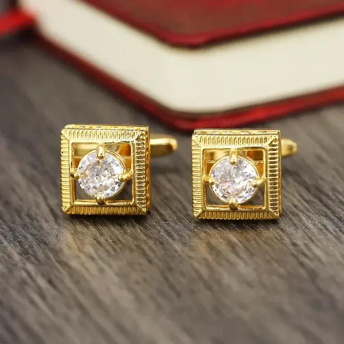 Boutons de manchette en métal plaqué haute qualité pour hommes, carrés élégants, accessoires pour banquets d'affaires et mariages, cadeaux masculins de luxe