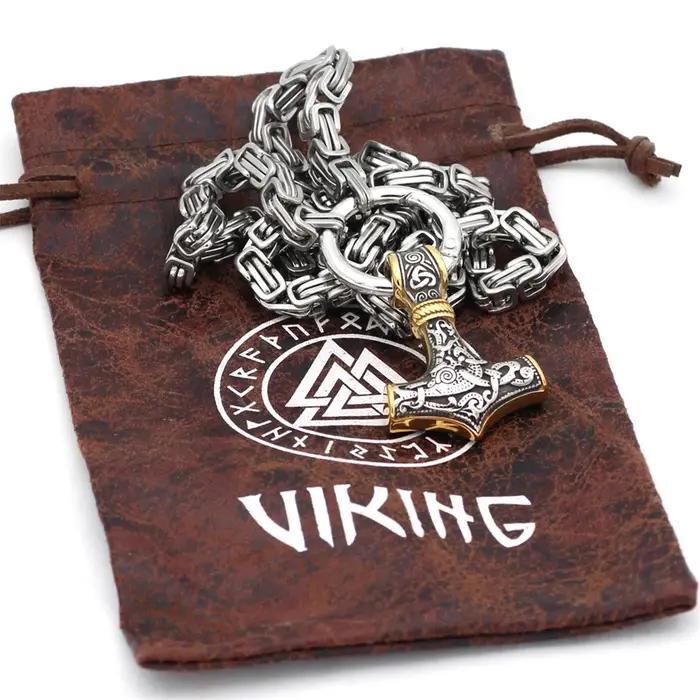 Collier loup celtique nordique pour hommes