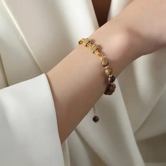 Bracelet en perles d'eau douce grises