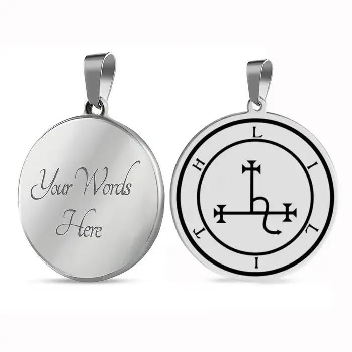 Collier pendentif en acier inoxydable avec sceau Lilith