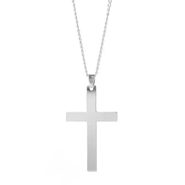 Collier Punk Croix de Flamme Alliage Aluminium Chaîne O Longue Bleu Blanc Jaune Clairs Hommes Femmes Occasions Spéciales