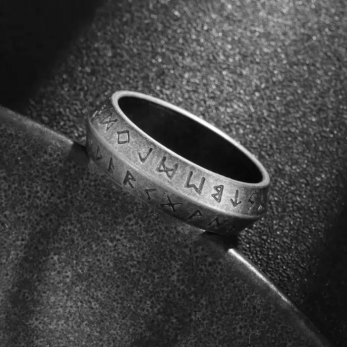 Bague Viking nordique Futhark Runes pour hommes