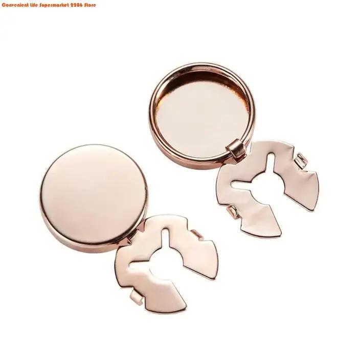 1 paire de boutons de manchette ronds en laiton