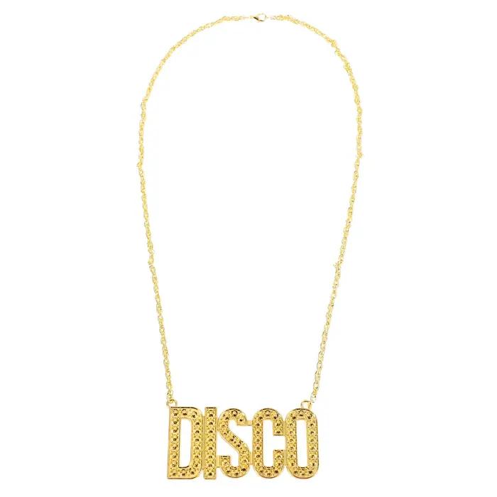 Collier Disco Hip Hop avec pendentif lettre, chaîne, bijoux pour hommes et femmes, accessoires de Co