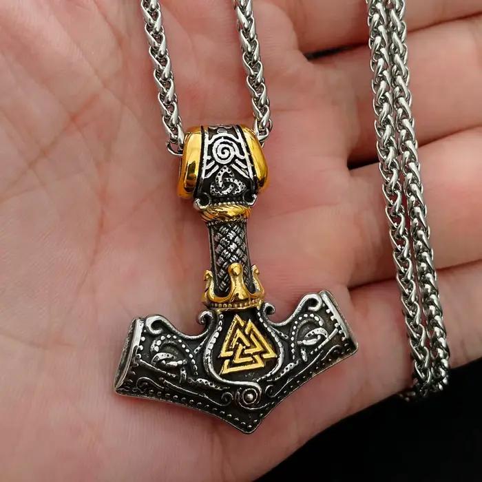 Collier Vintage en acier inoxydable pour homme