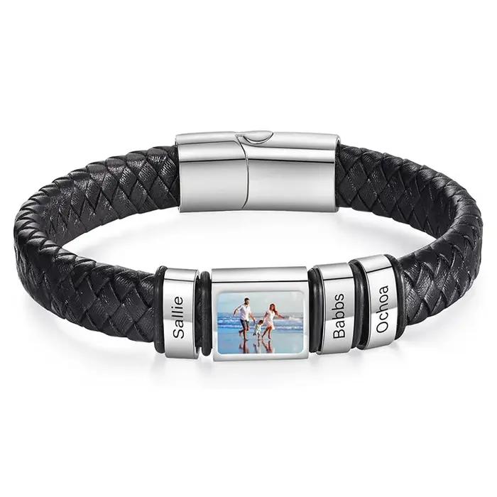 Bracelet photo personnalisé pour hommes