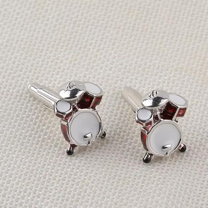 Boutons de manchette de tambour de musique Vintage