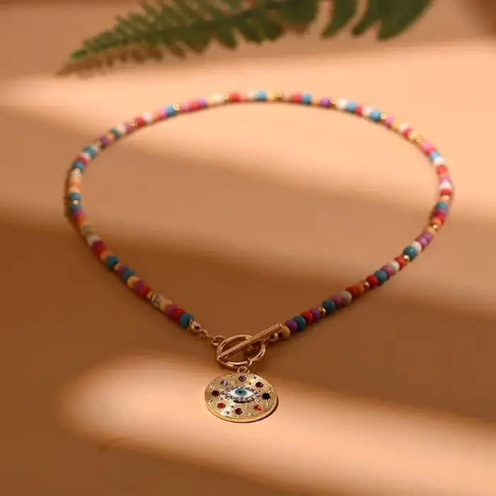 Collier pendentif oeil à la mode et enchanteur, bijoux quotidiens, accessoires, cadeau, collier turq