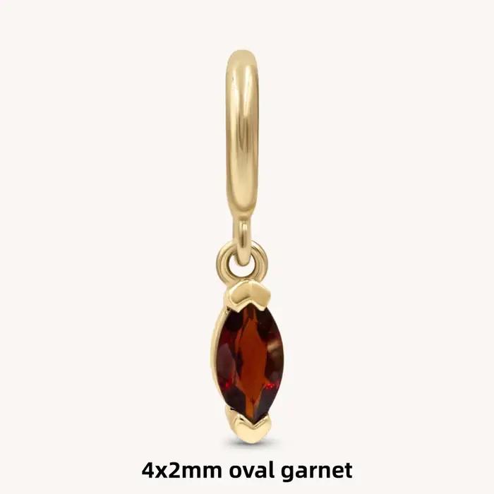 Pendentif classique pierre de naissance 12 mois plaqué or 18 carats PVD, collier et boucles d'oreill