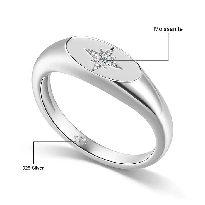 Bagues Chevalière Texturées en Argent Sterling 925 pour Homme et Femme
