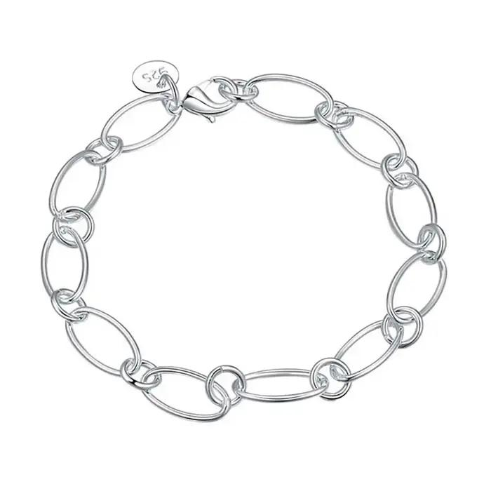 Bracelets simples en argent sterling 925 pour femmes et hommes
