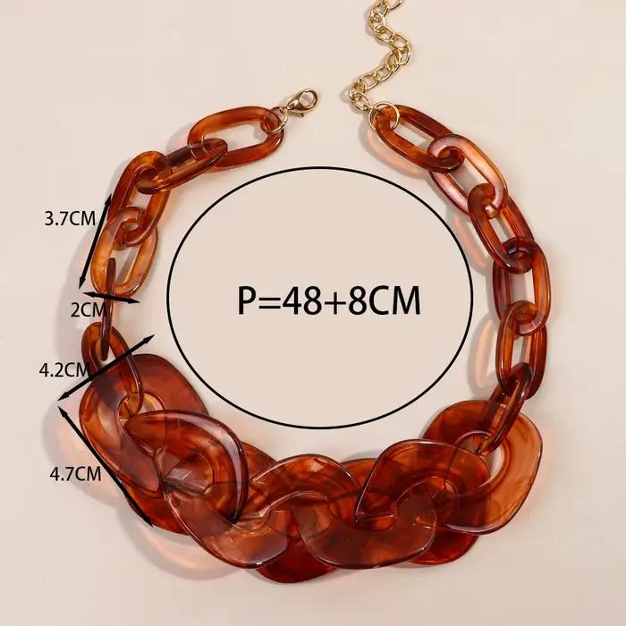 Collier ras du cou en acrylique Turquoise pour femmes et hommes