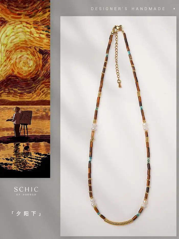 Collier de luxe en pierre d'oeil de tigre