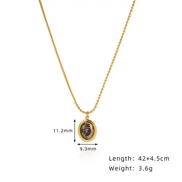 Amaiyllis Vintage couleur noire Zircon géométrique ovale foncé clavicule chaîne collier bijoux pour