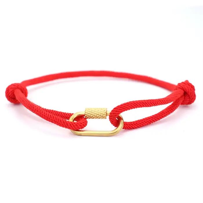 Bracelet de survie réglable pour hommes, avec Options multicolores, fermoir en acier inoxydable, ave