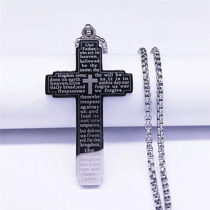 Collier chaîne croix de la Bible chrétienne