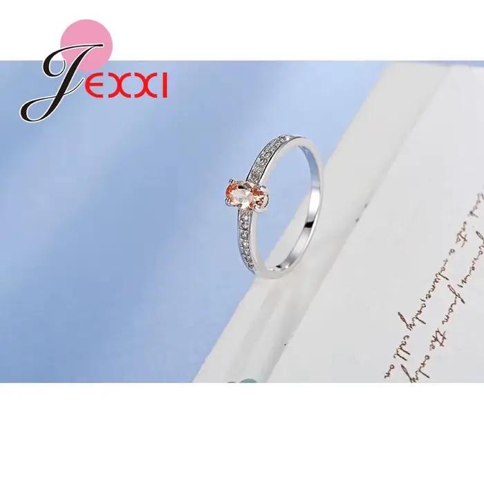 Bague de promesse en argent Sterling 925 sertie de zirconium orange et jaune pour femmes et filles occasions spéciales anniversaires fiançailles mariage