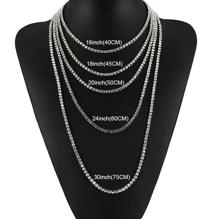 Collier chaîne de Tennis en acier inoxydable 316L