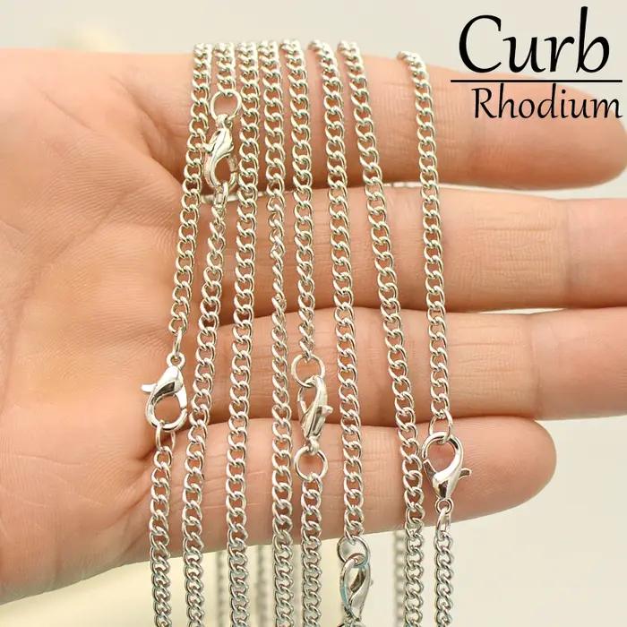 50 Pièces 3mm Collier Gourmette Argent Plaqué Bronze Cuivre