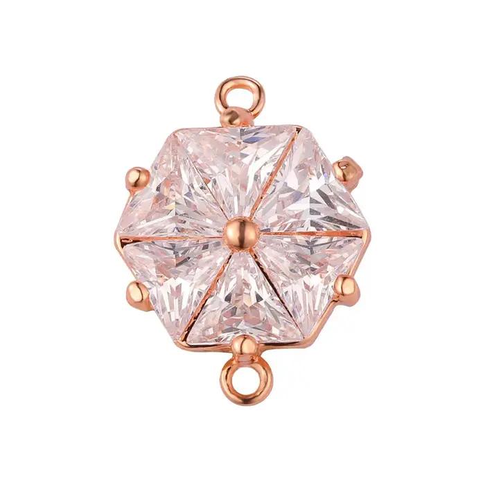 JUYA-Breloques en cristal AAA, composants exécutifs faits à la main, connecteurs de fleurs en cristal de luxe, accessoires de bijoux, vente en gros, nouveau