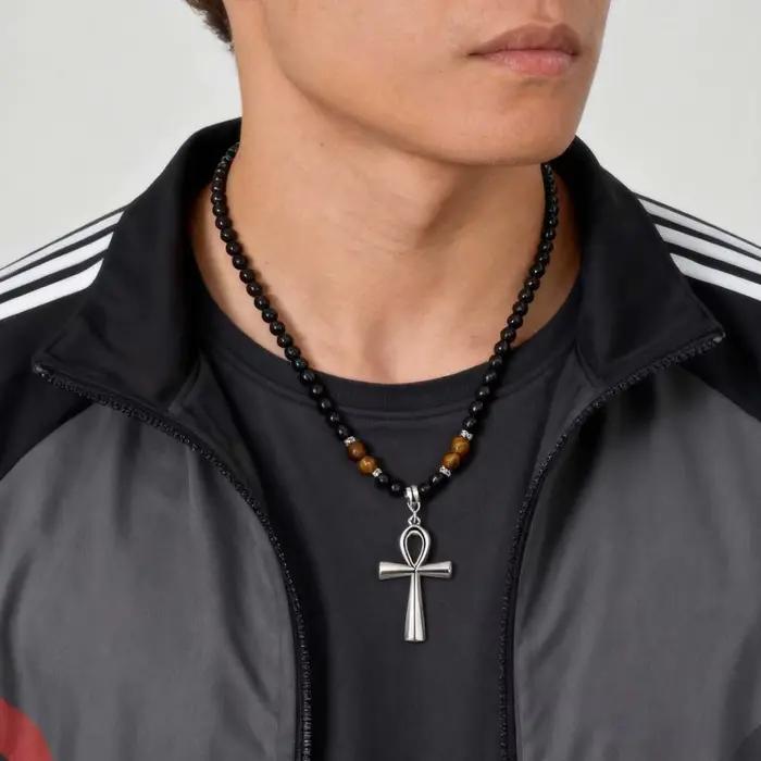 Collier croix Anka tendance pour hommes, bijou religieux égyptien Ankh, cadeau ethnique pour occasions spéciales, quotidien, soirée festive, clubbing