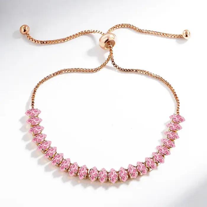 Bijoux de style hip-hop - Bracelet tennis en cristal - Zircon coloré AAA - Bracelet en argent S925 pour femme - Accessoire de fête de style punk