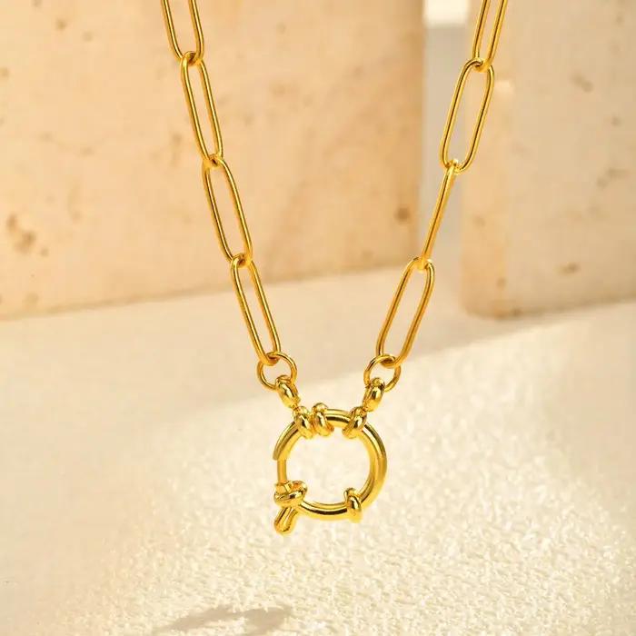 Collier Lariat en acier inoxydable plaqué or pour femmes et filles design moderne pendentif en forme de Y occasionnellement élégant
