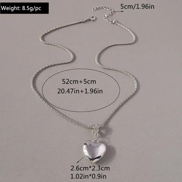 Collier pendentif cœur steampunk Aihua pour femmes et hommes