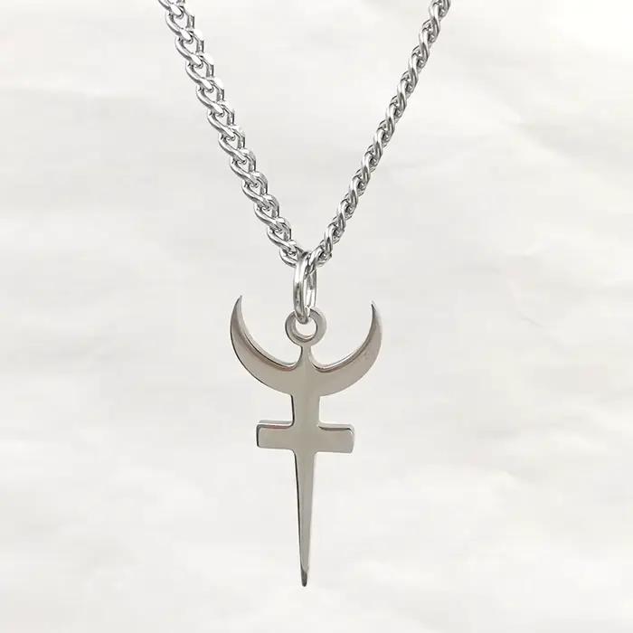 Collier Hades pendentif Trident religieux en acier inoxydable