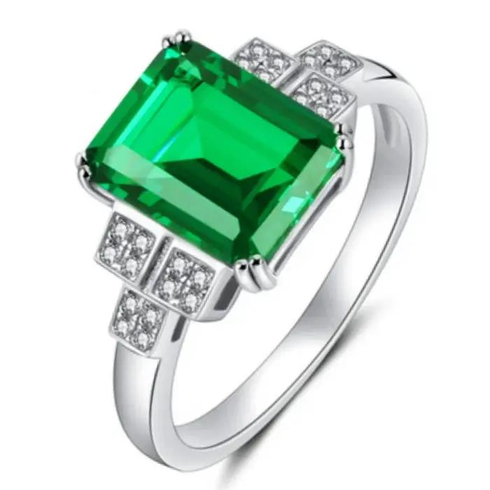 Bague en argent 925 avec imitation de jade naturel