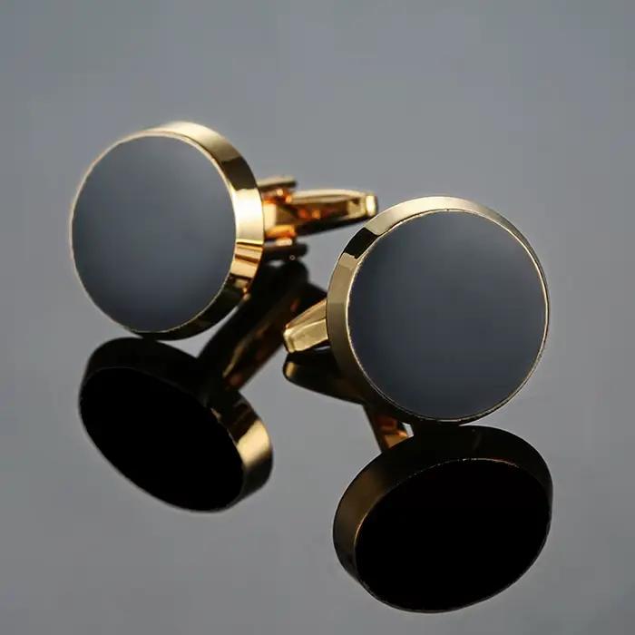 Boutons de manchette en cuivre or et or pur coniques pour homme élégants occasions spéciales mode accessoires vêtements de luxe