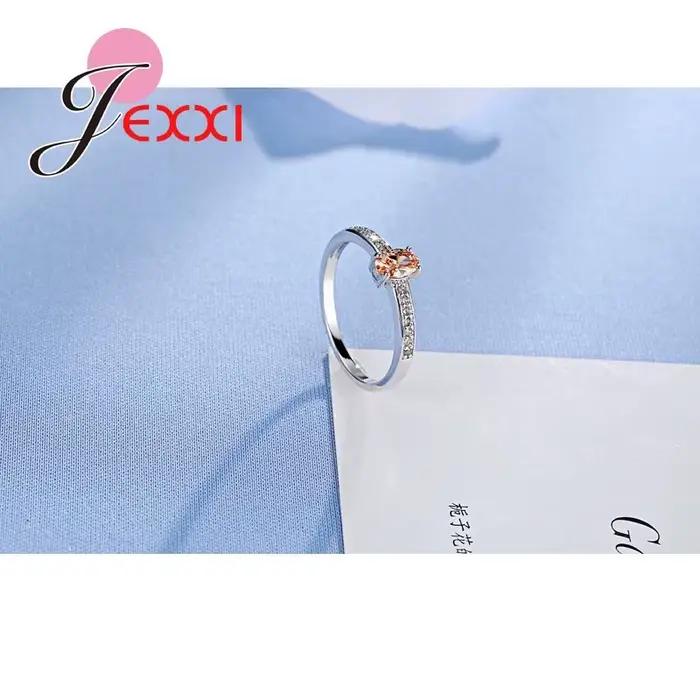 Bague de promesse en argent Sterling 925 sertie de zirconium orange et jaune pour femmes et filles occasions spéciales anniversaires fiançailles mariage